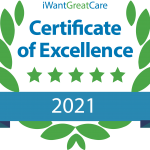 Awarded the iWantGreatCare Certificate of Excellence 2021